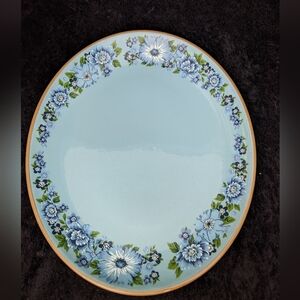 1960's Taylor Smith & Taylor Azura Ironstone Oval Serving Platter 13 1/2 length